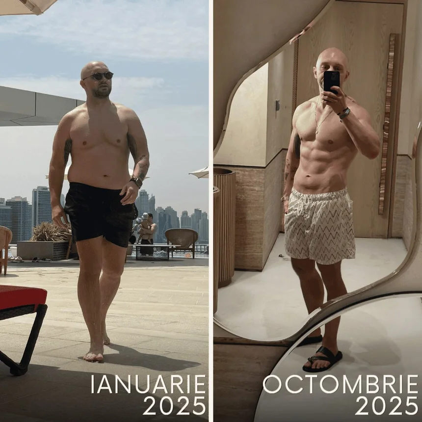 Alexandru Cosmin — transformare proprie, ianuarie 2025 față de octombrie 2025